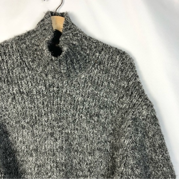 Zara Charcoal Gray Turtleneck Oversized Knit Sweater S - Picture 6 of 7